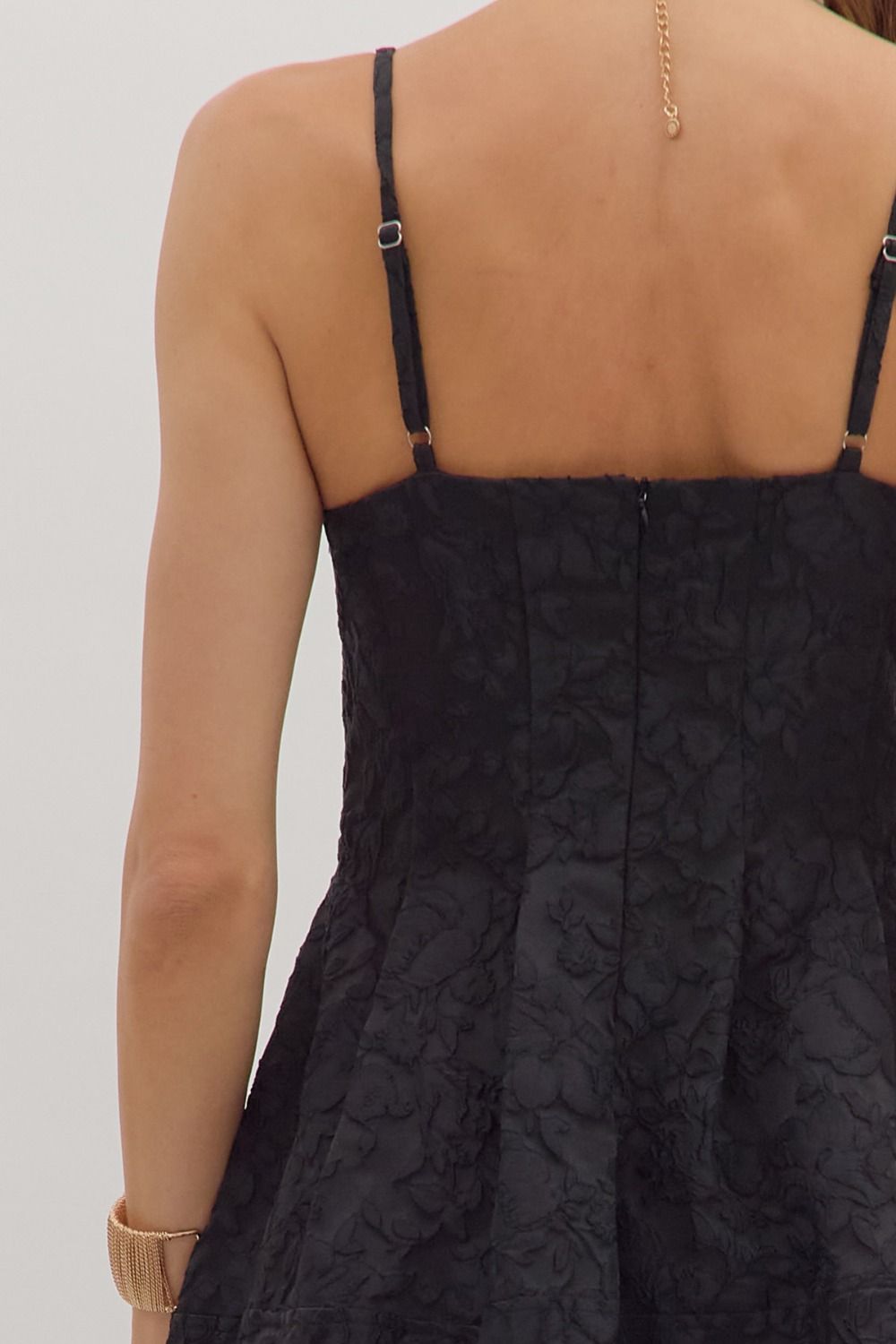 Floral jacquard sleeveless midi dress