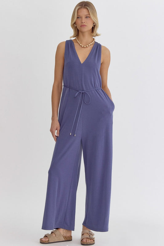 racerback relaxed fit sleeveless jumpsuit