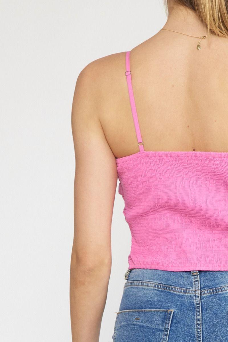 spaghetti strap ruched bow front crop top - RK Collections Boutique