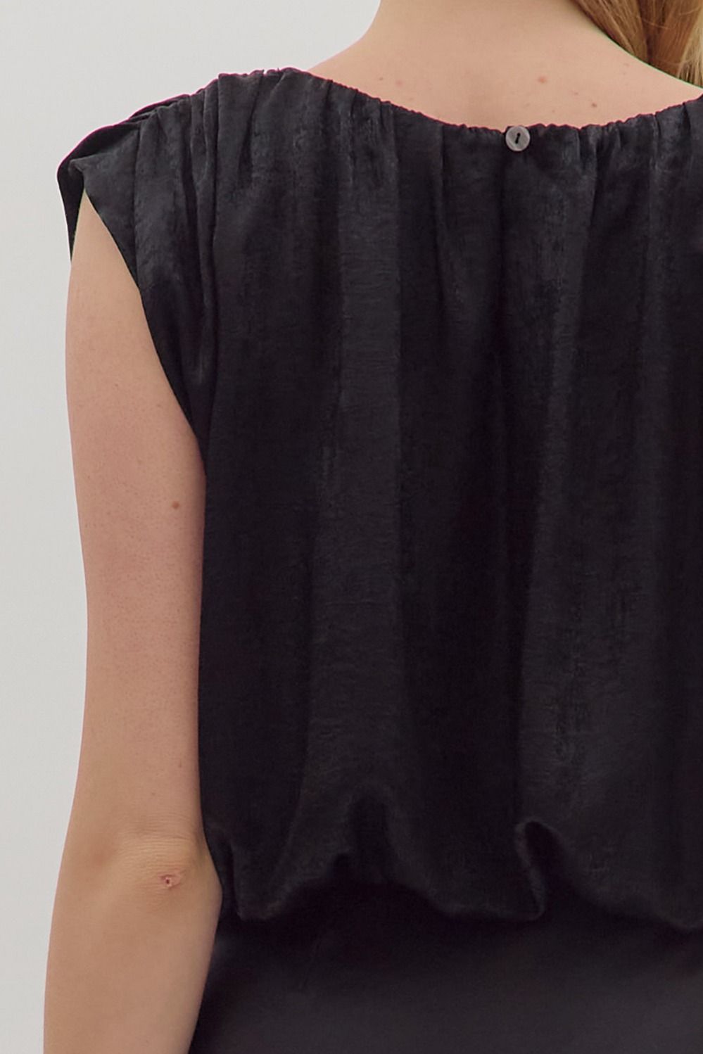 satin bubble hem sleeveless top