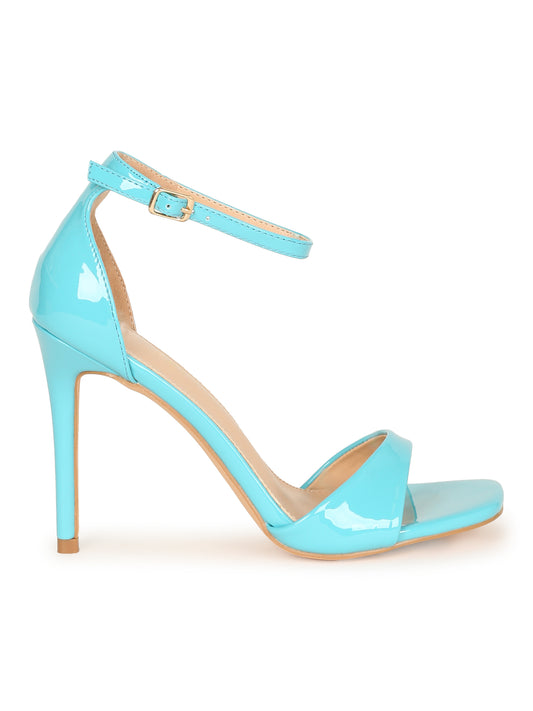 patent ankle strap high heel shoe