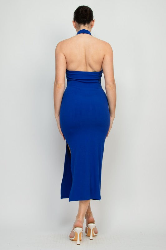 Stretchy Halter Midi, Black Stretchy Halter Midi, Black