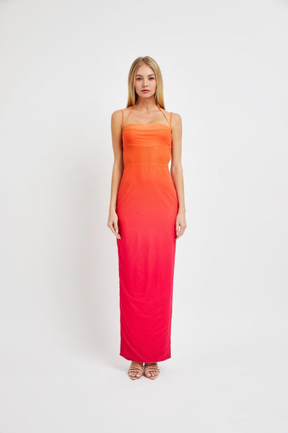 Mesh Ombre Maxi Dress