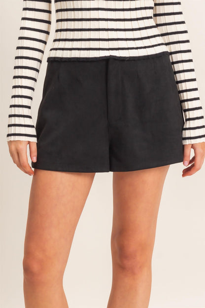 High Waist Suede Shorts