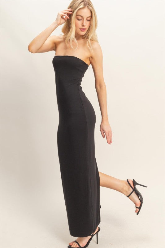 strapless maxi dress