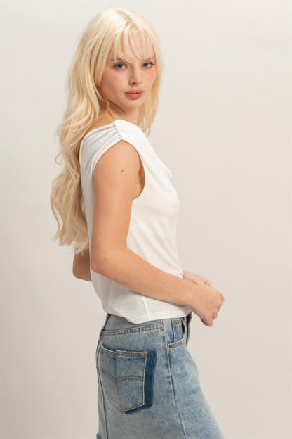 Cowl Neck Sleeveless Top