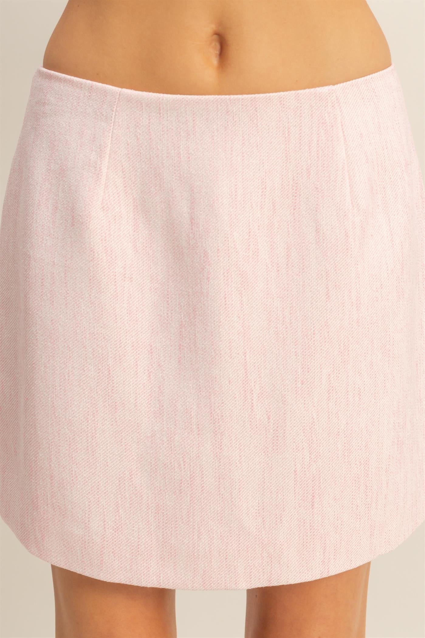 textured mini skirt