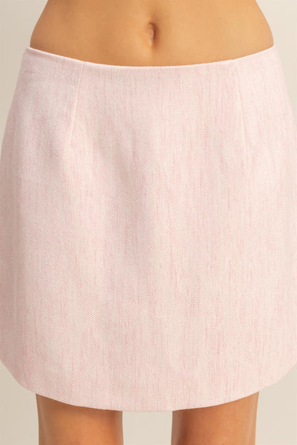 textured mini skirt