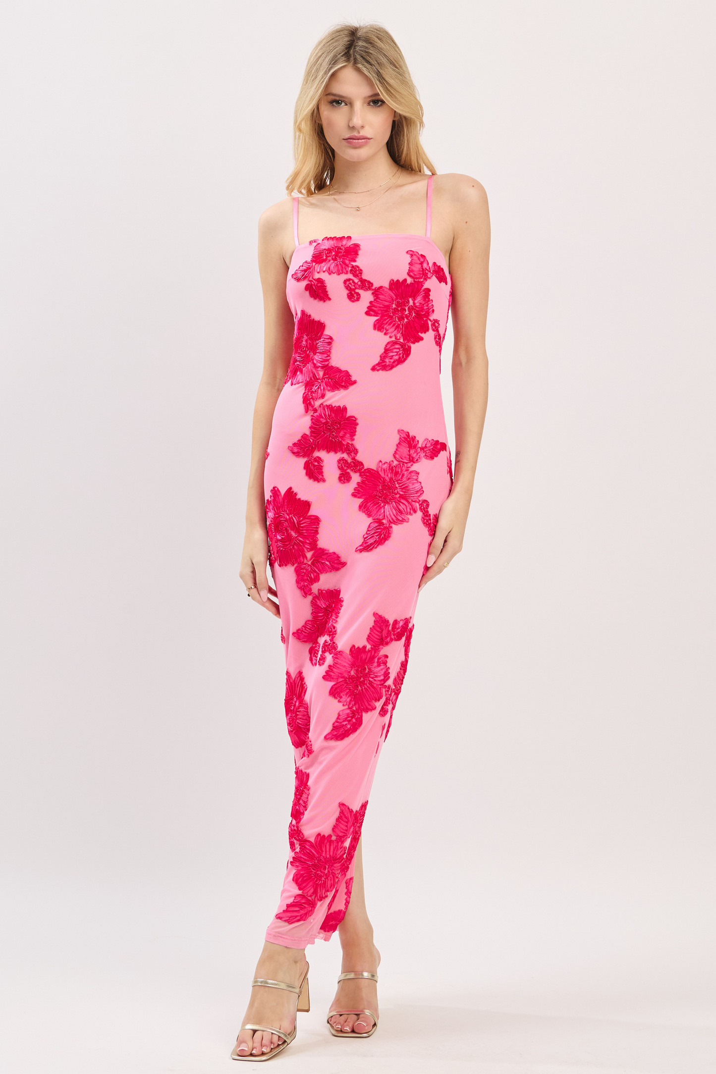 embroidered floral maxi dress