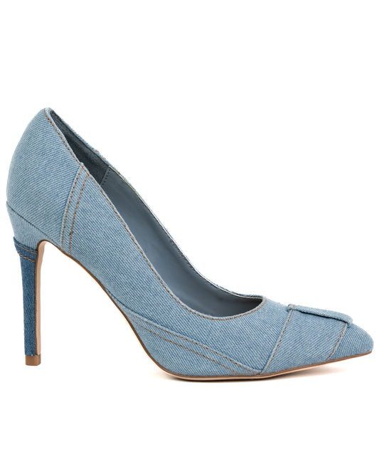 denim pointed pump