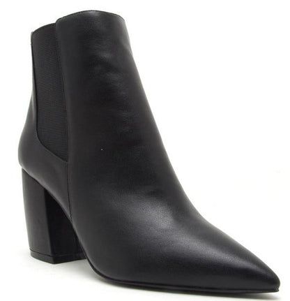 pointy toe block heel bootie