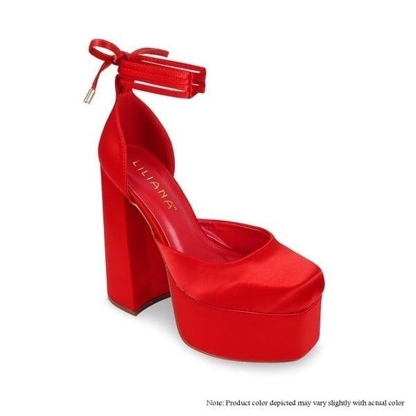 satin platform chunky heel shoe - RK Collections Boutique