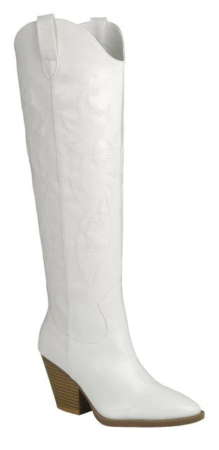 embroidered knee high cowboy boots