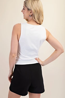 Cowl neck sleeveless top