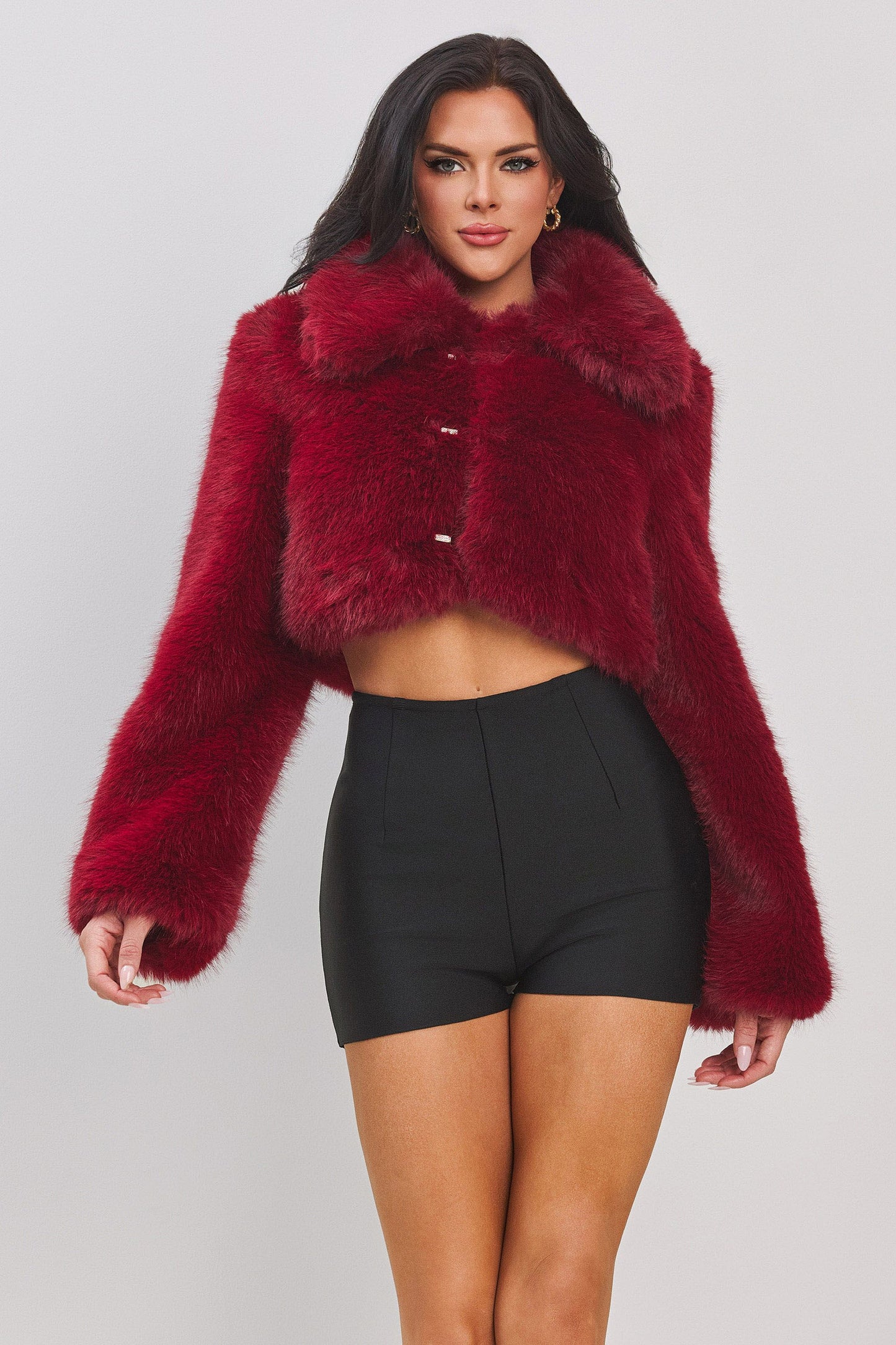 faux fur crop jacket