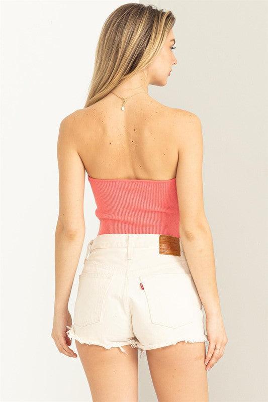 knit sweetheart strapless top - tikolighting