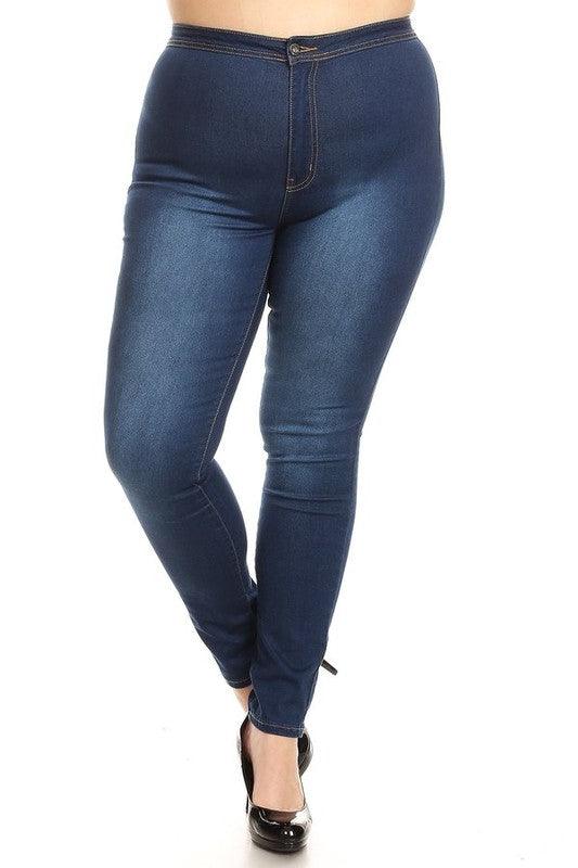 GP3101 PLUS high waist stretch skinny jeans - alomfejto