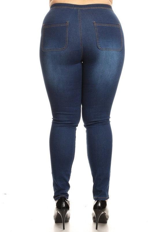 GP3101 PLUS high waist stretch skinny jeans - alomfejto