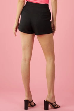 linen texture high waist shorts - tarpiniangroup