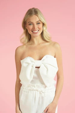 bow bustier strapless top - alomfejto