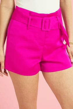 high waist belted shorts - alomfejto