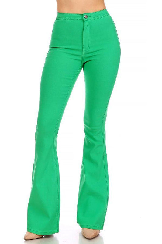GP2610 High waist super stretch bell bottom pants - RK Collections Boutique