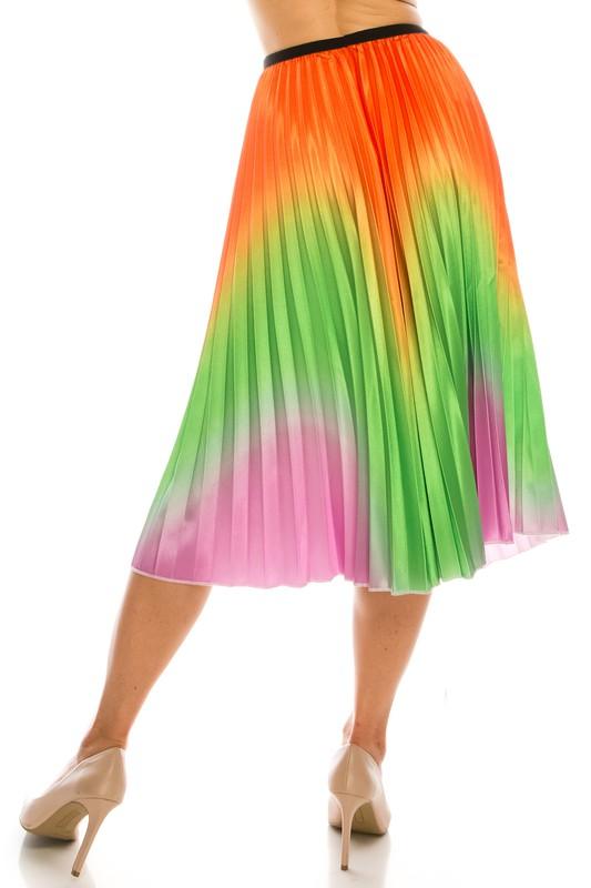 Tri-color pleated midi skirt - alomfejto