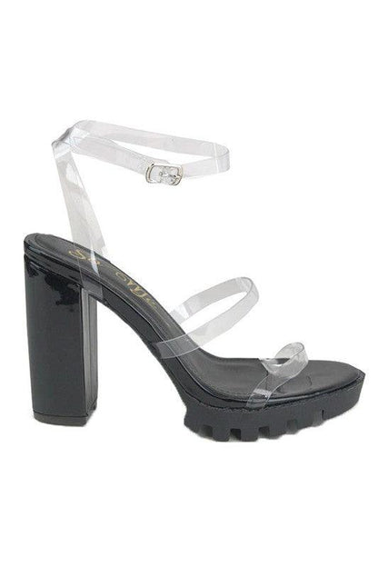 snake strap high heel with buckle strap - alomfejto