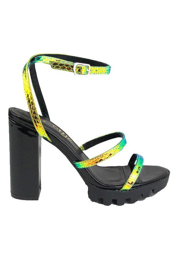 snake strap high heel with buckle strap - RK Collections Boutique