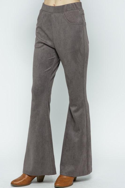 elastic suede bell bottoms - RK Collections Boutique