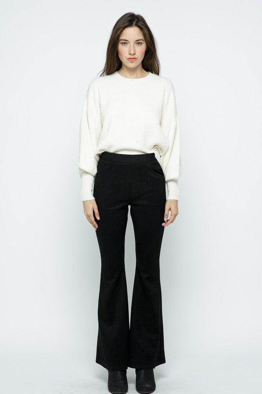elastic suede bell bottoms - RK Collections Boutique