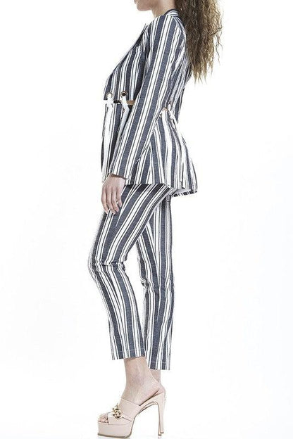 vertical stripe linen pant - RK Collections Boutique