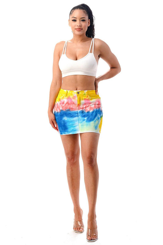 tie dye skirt with zipper - RK Collections Boutique