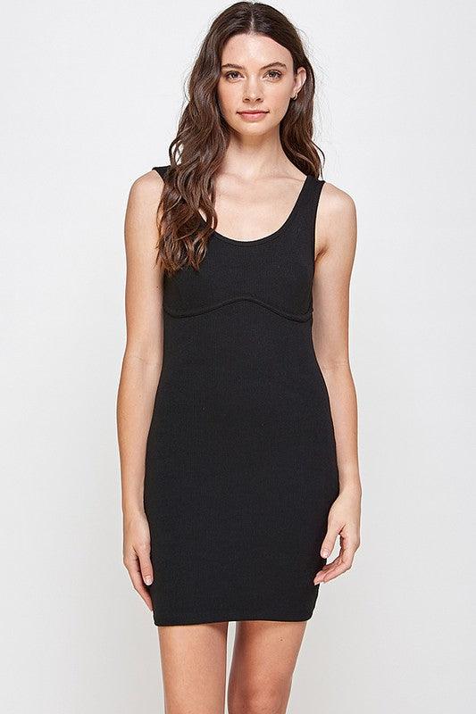 wave panel ribbed dress - RK Collections Boutique