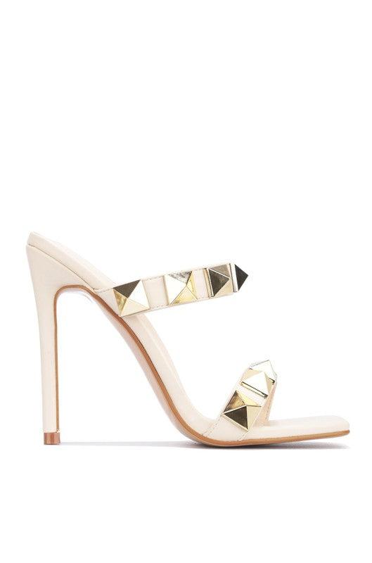 Square toe spiked sandal heel - RK Collections Boutique