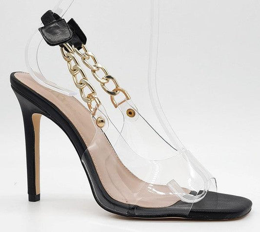 clear chain sling back pump - RK Collections Boutique