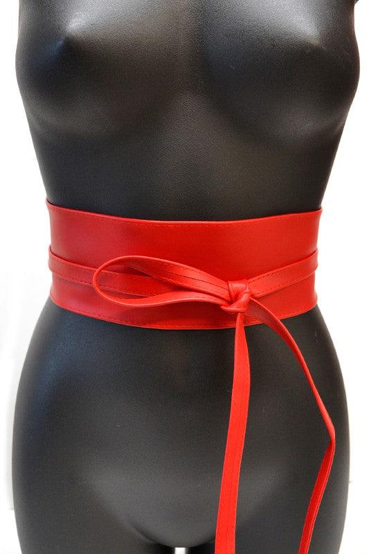 Leather wrap around tie up belt - alomfejto