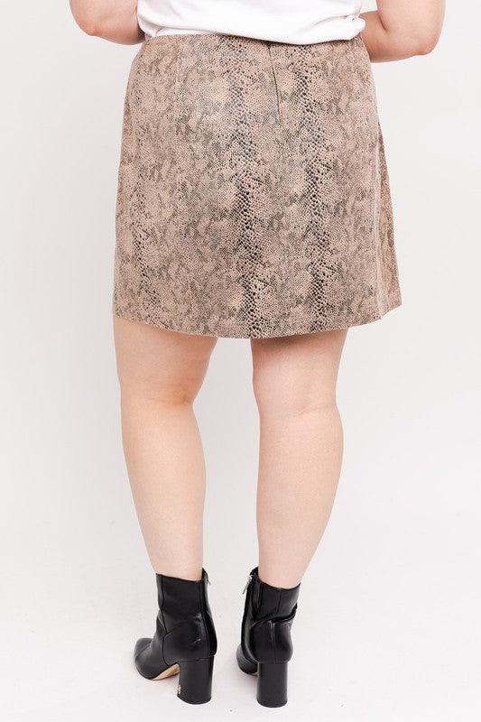 PLUS faux suede snakeskin mini skirt - RK Collections Boutique