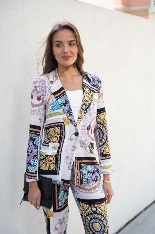 scroll & medallion print blazer - RK Collections Boutique