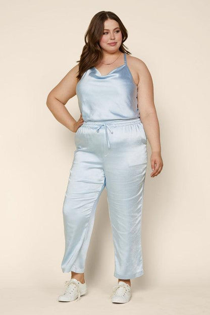 PLUS easy pull on satin jogger pants - RK Collections Boutique