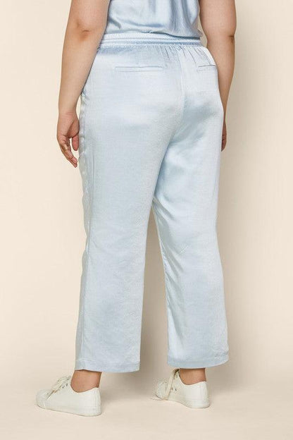 PLUS easy pull on satin jogger pants - RK Collections Boutique