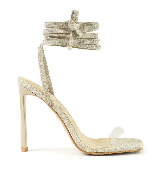 lace up ankle straps with skinny high heel - RK Collections Boutique