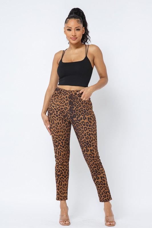 leopard skinny pants - RK Collections Boutique