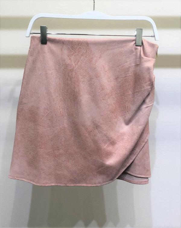 stonewash faux suede mini skirt - alomfejto