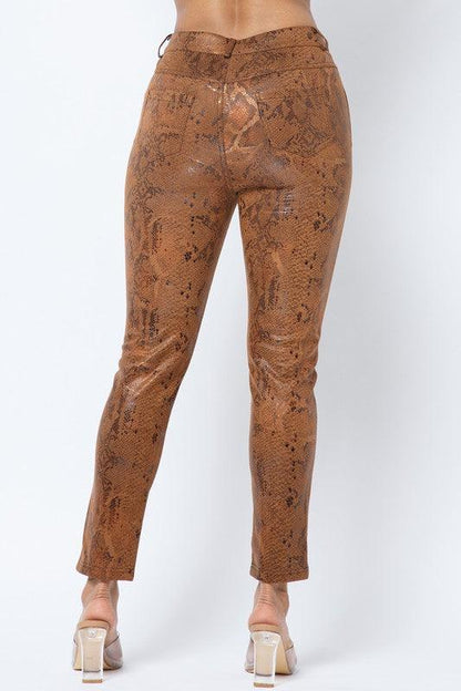 snake printed skinny pants - RK Collections Boutique