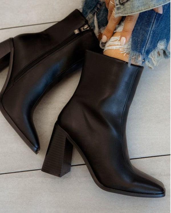 Boss Lady Chunky heel bootie - RK Collections Boutique