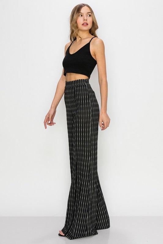 High waisted pin stripe wide leg pants - RK Collections Boutique