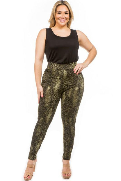 PLUS Printed snake Leggings - RK Collections Boutique