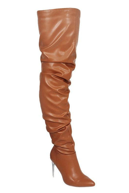 stiletto over the knee scrunch boot - RK Collections Boutique