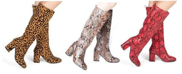 knee high block heel boots - RK Collections Boutique